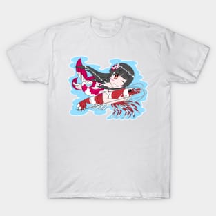 Goldfish Mermaid with Red Crystal Shrimp T-Shirt